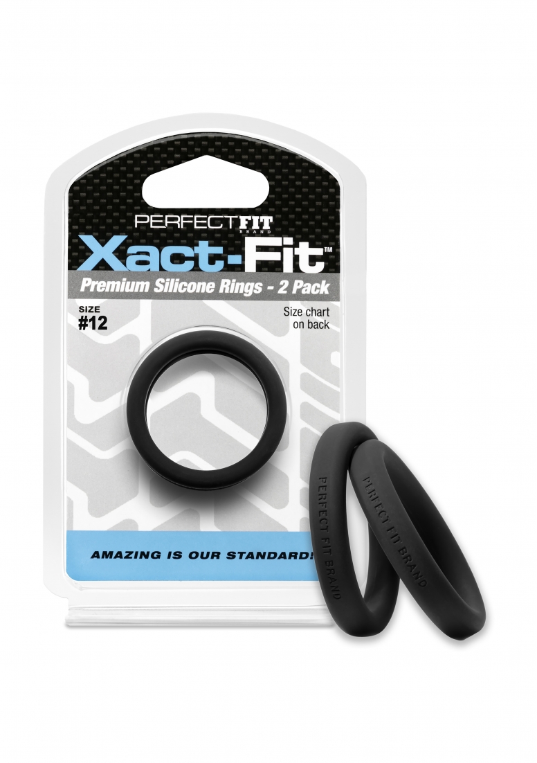 12 Xact-Fit Cockring 2-Pack - Black