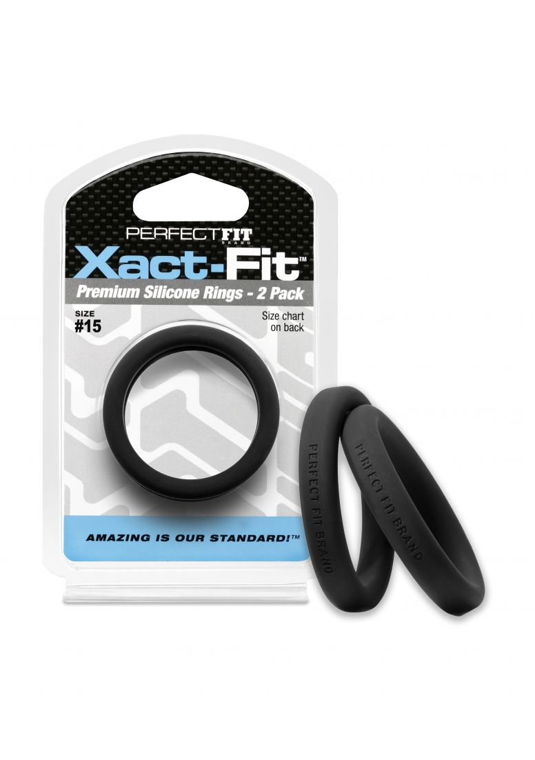 15 Xact-Fit Cockring 2-Pack - Black