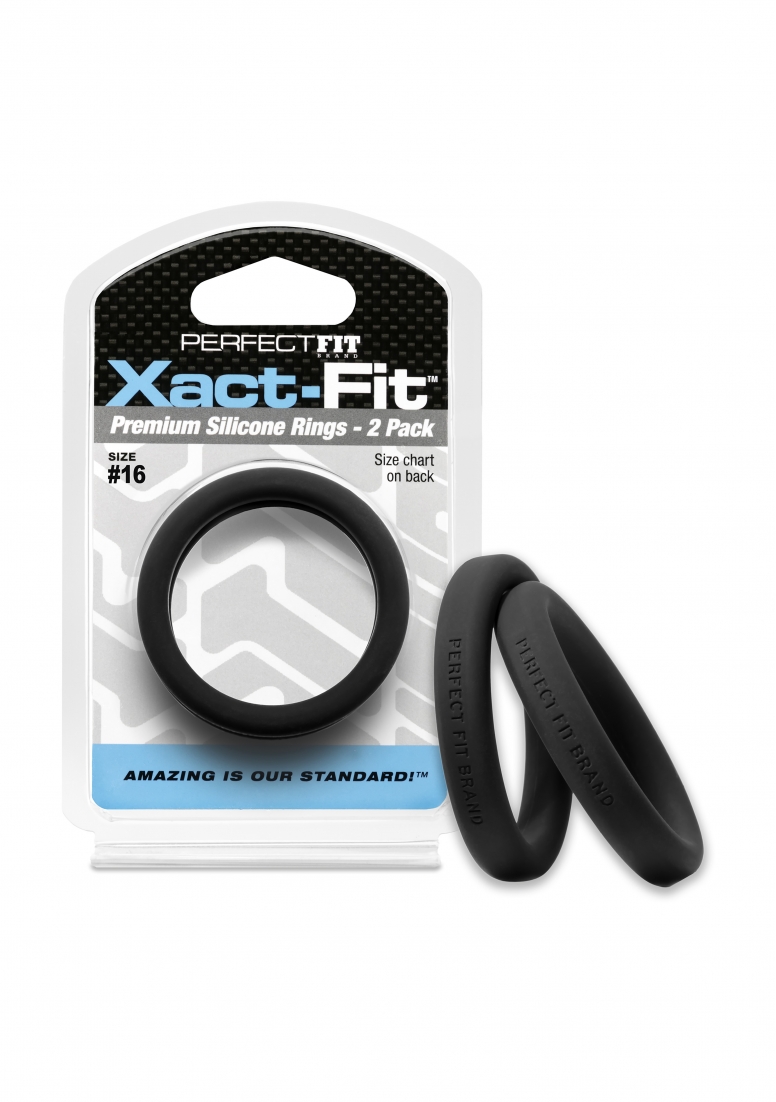 16 Xact-Fit Cockring 2-Pack - Black