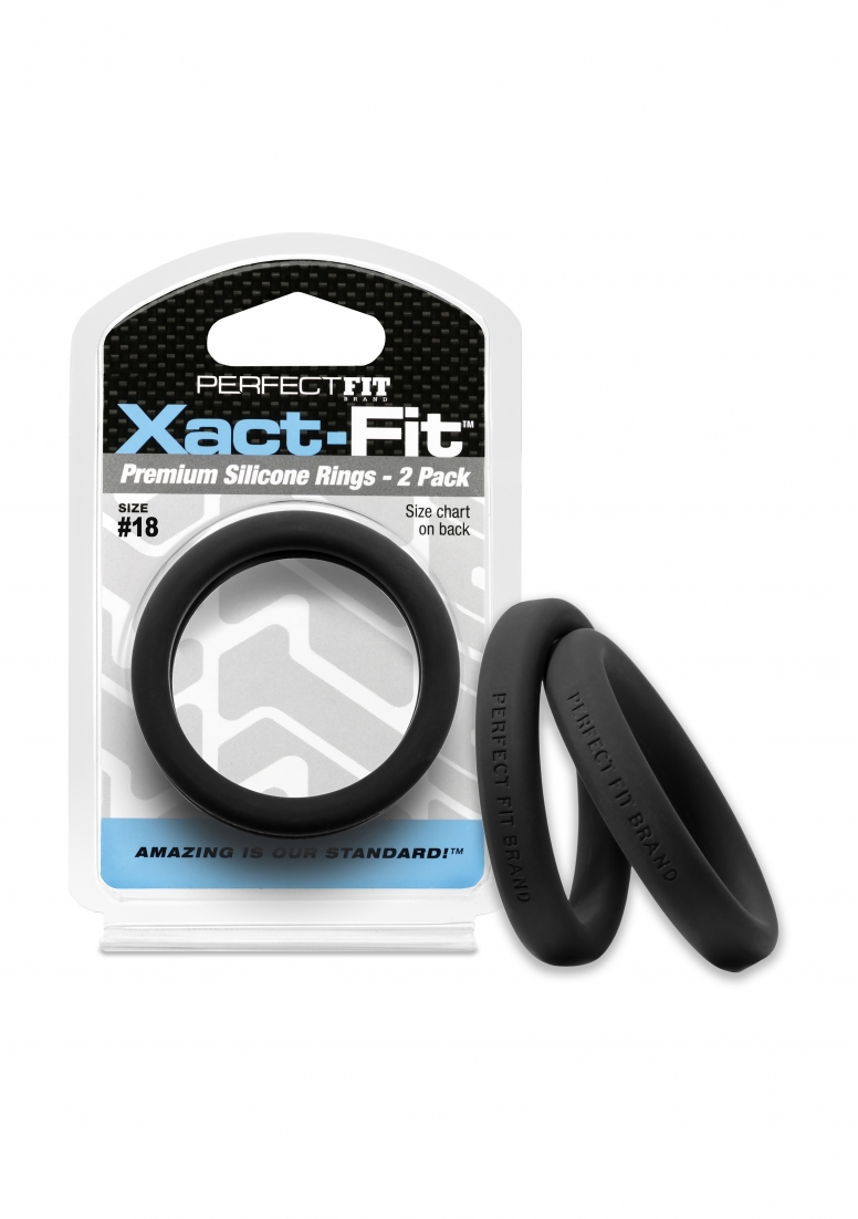 18 Xact-Fit Cockring 2-Pack - Black