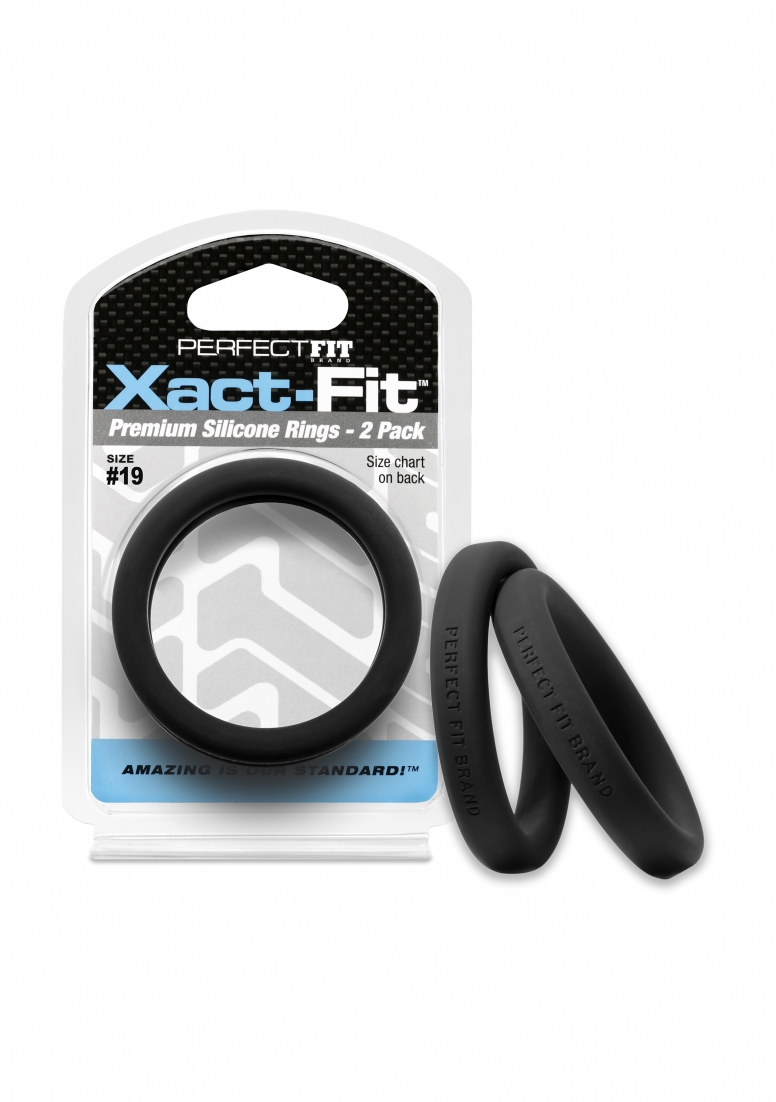 19 Xact-Fit Cockring 2-Pack - Black
