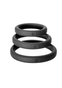 Perfect Fit Xact-Fit 3-Ring-Kit S-L: Penisringe-Set, schwarz