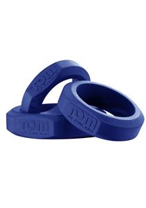 3 Piece Silicone Cock Ring Set - Blue