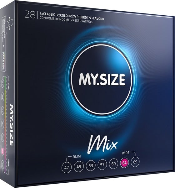 MySize Mix 64 - Assortiment Condooms In Maat 64mm 28 stuks