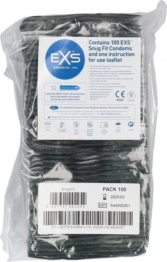 EXS Snug Fit - Smallere Condooms grootverpakking (100 stuks)