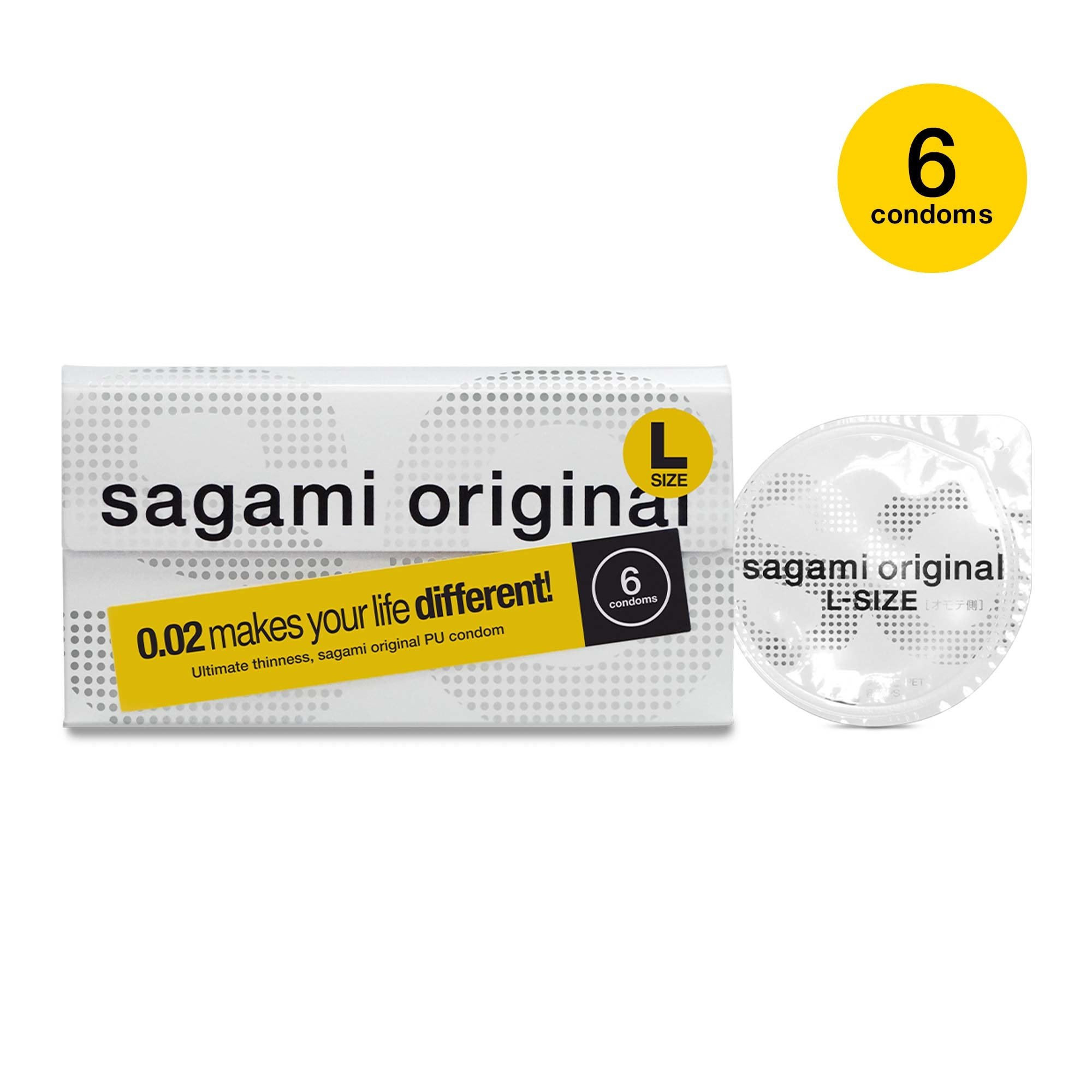 Sagami Original - Ultradunne Latexvrije Condooms - Maat L 6 stuks