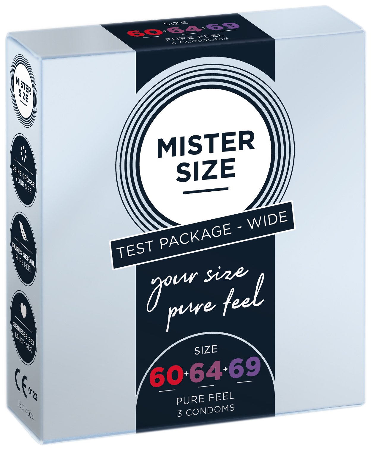 MISTER SIZE Test Pakket 3 Condooms BREED (maten 60-64-69)