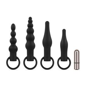 Anal Collection Anaal Plug Set Met Bullet Vibrator - Zwart