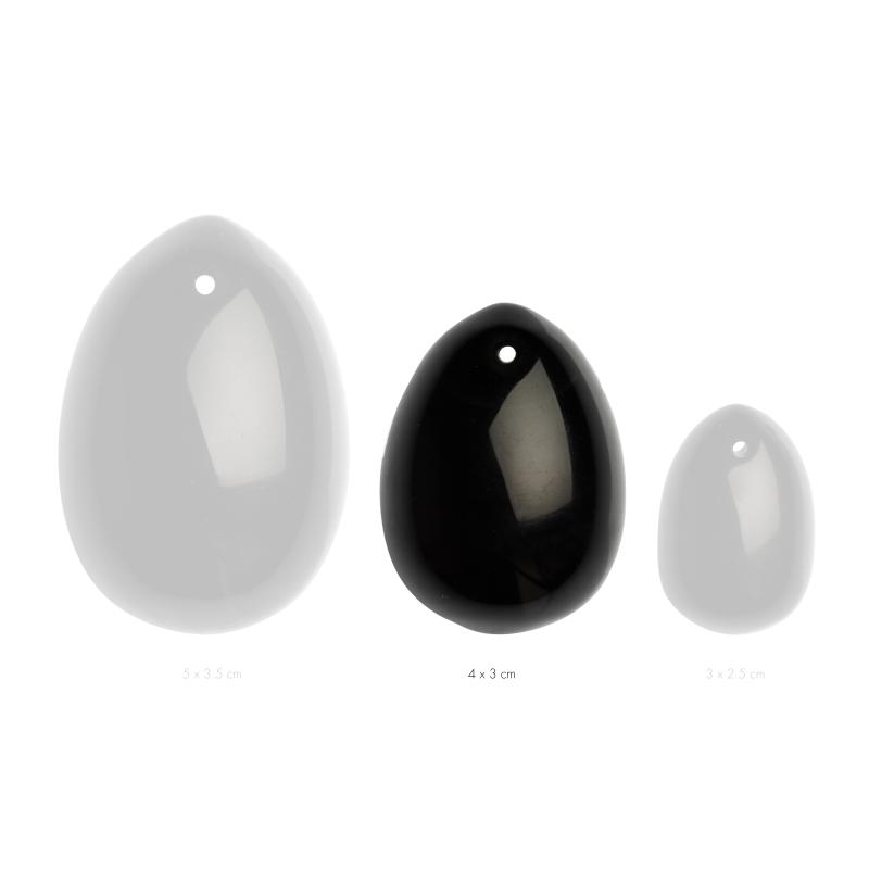 La Gemmes Yoni Ei - Maat M - Zwarte Obsidiaan