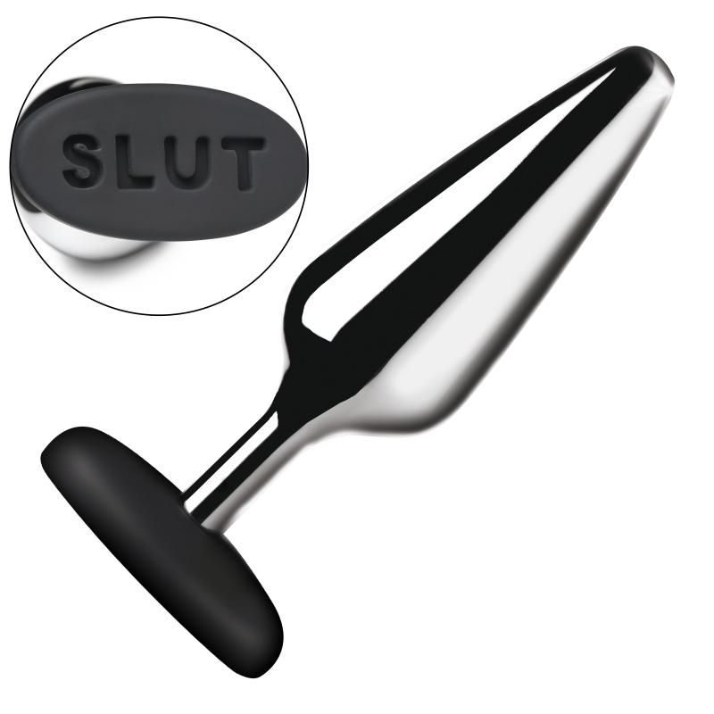 XR Brands  Butt Slut Metalen & Siliconen Butt Plug - Zilver