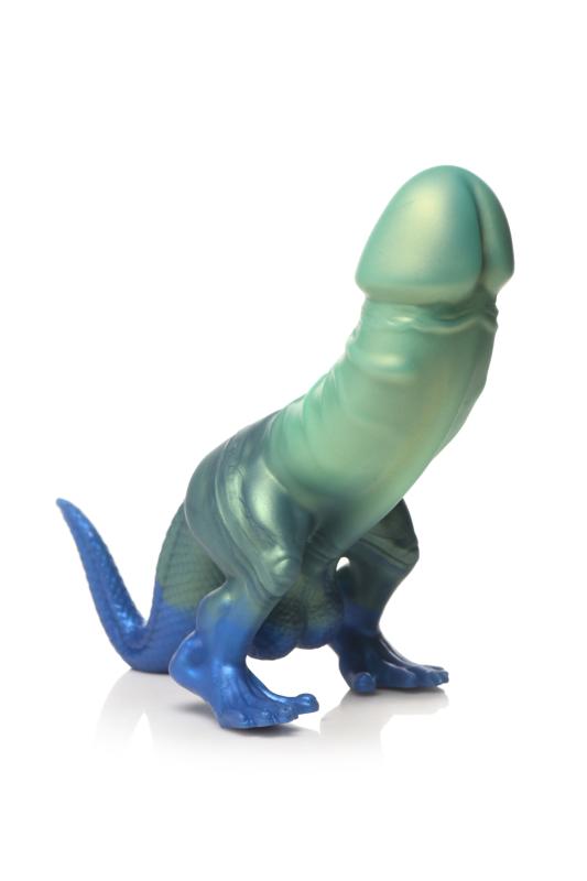 XR Brands  Jurassic Cock Dinosaurus Dildo - Groen & Blauw