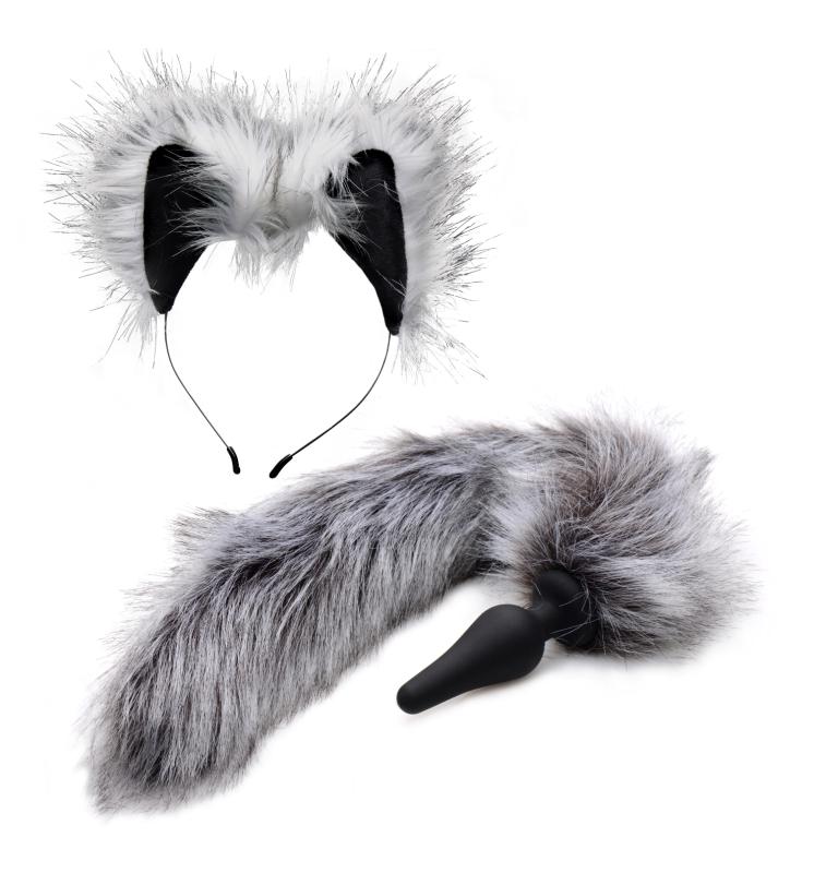 XR Brands TAILZ - Grey Wolf Staartplug & Oorenset
