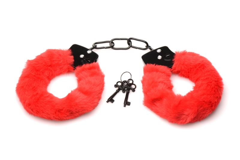 XR Brands  Cuffed In Fur Handboeien - Rood