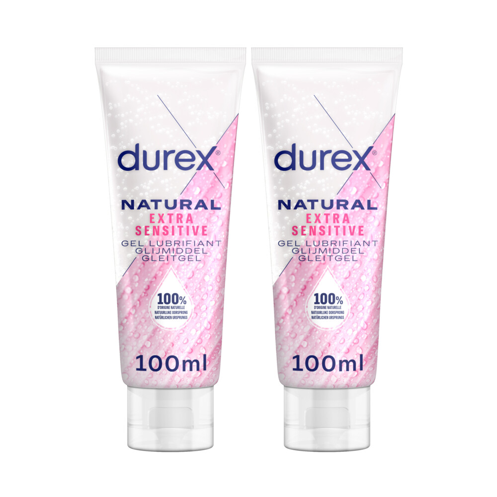 Durex 2x  Glijmiddel Natural Extra Sensitive 100% natuurlijk 100 ml