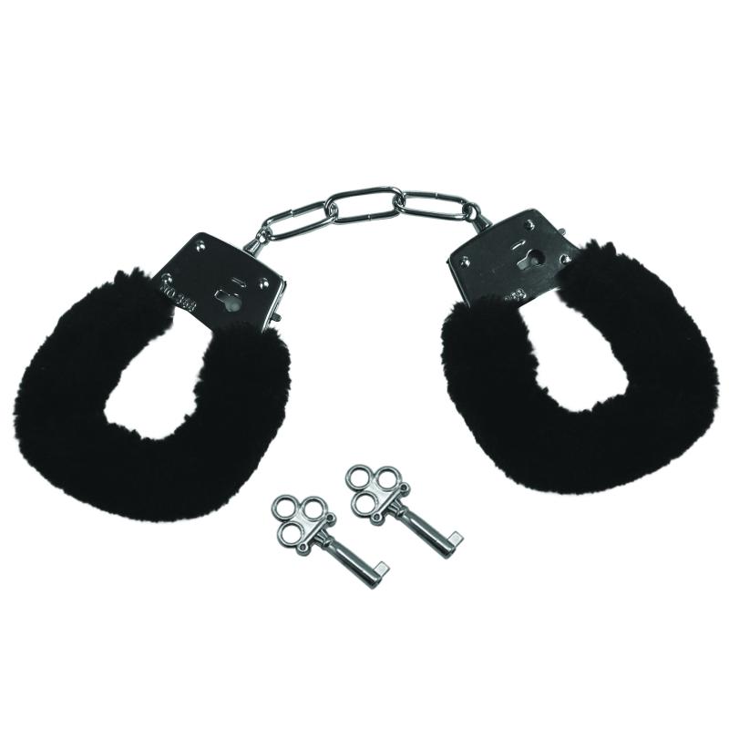 Sportsheets  Sex & Mischief Furry Handcuffs Black