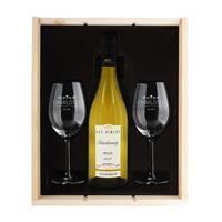 YourSurprise Wijnpakket met wijnglazen - Luc Pirlet Chardonnay - Gegraveerde glazen