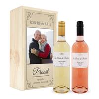 Wijnpakket in kist - Belvy - Wit en rosé