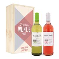 Wijnpakket in kist - Oude Kaap - Wit en rosé