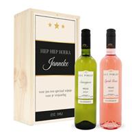 Wijnpakket in kist - Luc Pirlet - Syrah en Sauvignon Blanc