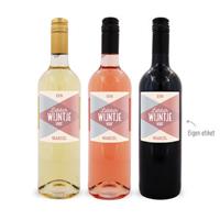 Wijnpakket met etiket - Belvy - Wit, rood en rosé