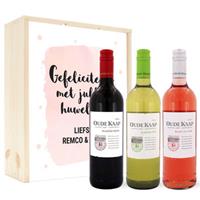 Wijnpakket in kist - Luc Pirlet - Merlot, Syrah en Sauvignon Blanc