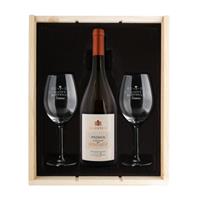 Wijnpakket met wijnglazen - Salentein Primus Chardonnay - Gegraveerde glazen