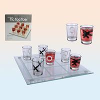 Out of the Blue Gläser-Set Glas-Trinkspiel Tic Tac Toe, mit 9 Gläsern ca. 22 x 22 cm im Geschenkkarton