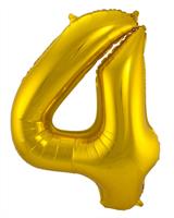 Gouden Folieballon Cijfer 4 - cm