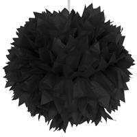 Pompon Zwart 30cm