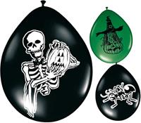 Latexballons, 3 Motive: Ameise, Hexe, Skelett, insg. 8 Stück, 30 cm