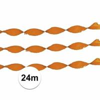 Oranje crepe papier slinger 24 m