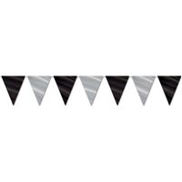 Fun & Feest Hollywood vlaggenlijn slingers zwart/zilver