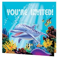 Fun & Feest Oceaan uitnodigingen 8 stuks
