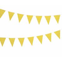 Fun & Feest Vlaggenlijn geel met witte stippen 4 meter