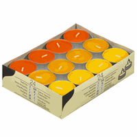 Fun & Feest Gekleurde theelichtjes geel en oranje 24 stuks