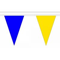 Fun & Feest Polyester vlaggenlijn blauw met geel