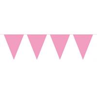 Baby roze vlaggenlijn slingers groot 10 meter