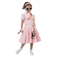 Bellatio Roze jaren 50 meisjes jurkje - Roze