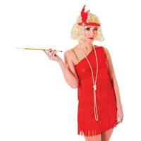 Bellatio Jaren 20 glamour jurk rood S/M