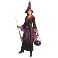 Bellatio Paarse heksen jurk inclusief hoed Multi