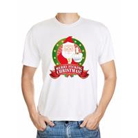 Shoppartners Foute Kerst t-shirt wit Merry Fucking Christmas voor heren
