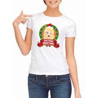 Shoppartners Foute kerst t-shirt wit Do You Want Me voor dames