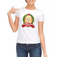 Shoppartners Foute kerst t-shirt wit Merry X-mas Boys voor dames