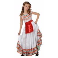 Atosa Mexicaans meisje kostuum met rood schortje (7-9 jaar) Multi