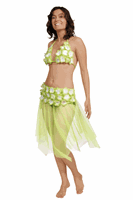 Groene Hawaii rok en bikini