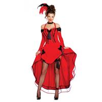 Bellatio Sexy danseres kostuum rood Rood