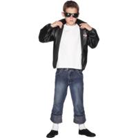 Smiffys Grease kinder T-bird jasje 9-12 jaar Zwart