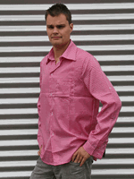 Bellatio Roze geruite blouse voor heren