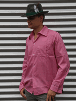 Oktoberfest - Tiroler blouse roze voor heren