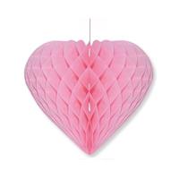 Bellatio Lichtroze decoratie hart 28 cm